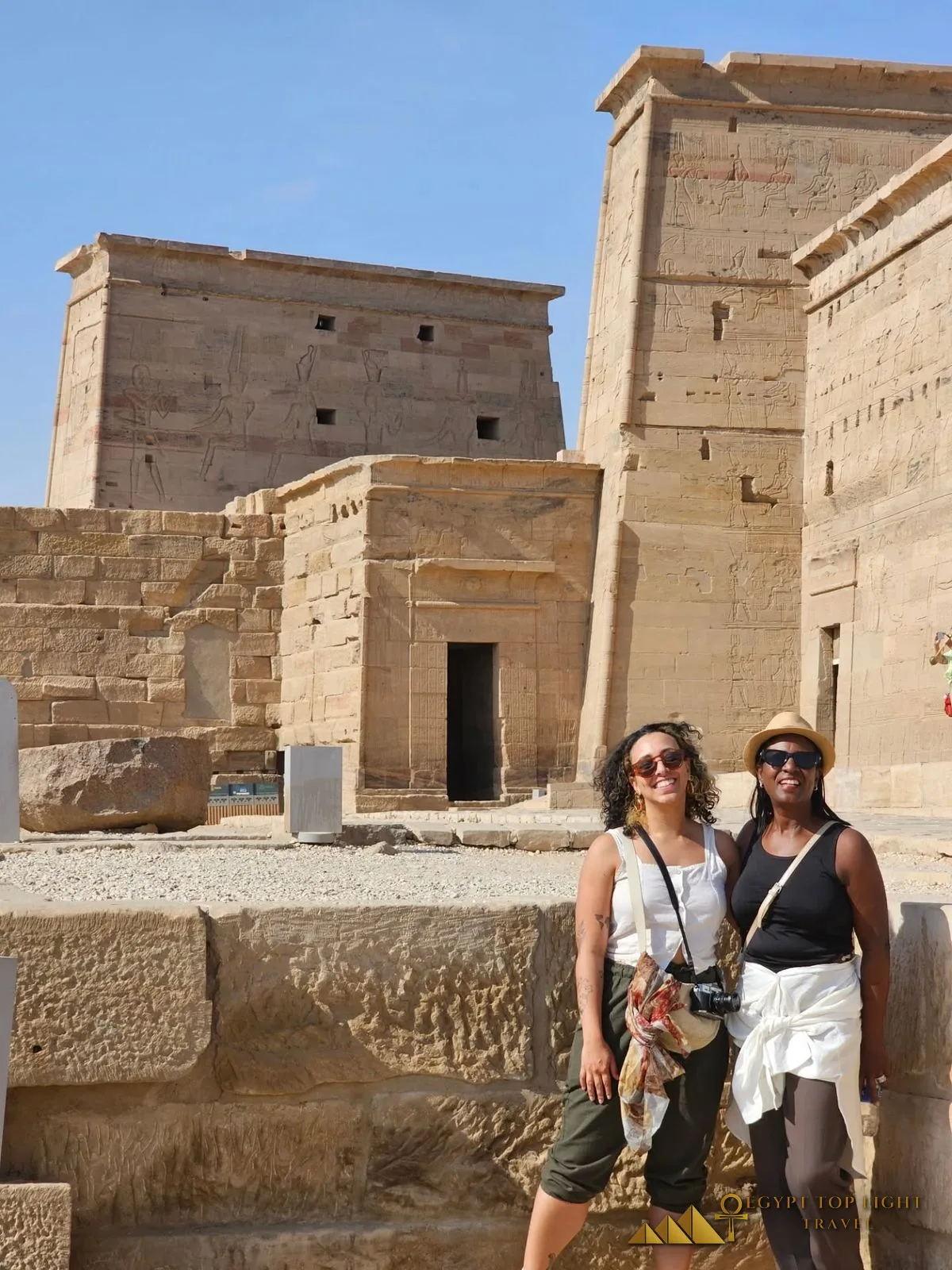 Friends at Philae Temple in Aswan