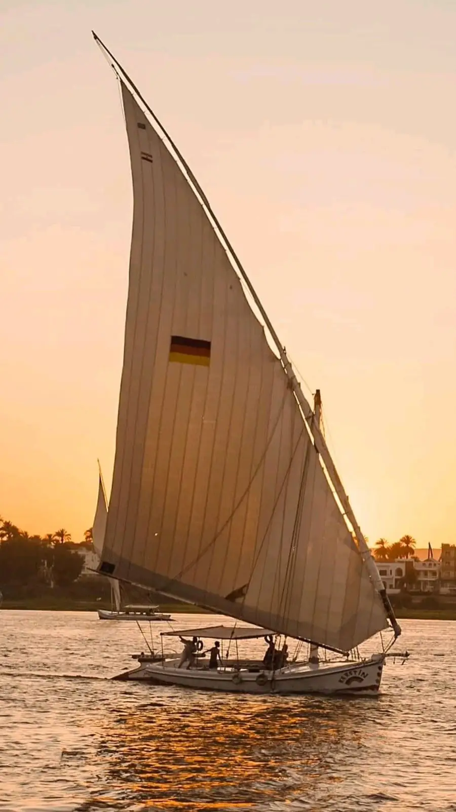 Sailing a felucca on the Nile
